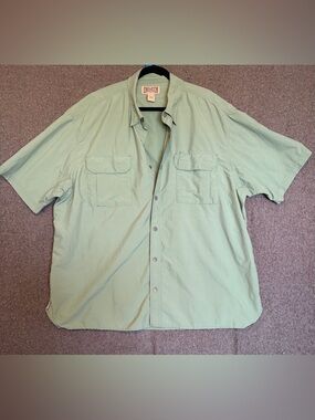 Duluth Trading Co Men's Mint Green Button-Front Utility Shirt